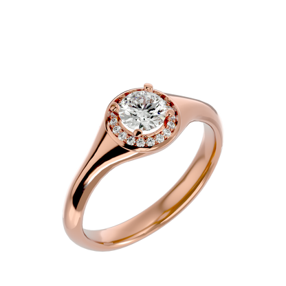 Iconique Petite Solitaire  – 0.54ct Round Diamonds Gold Ring