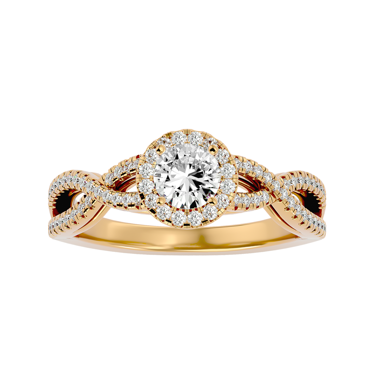 Iconique Beautiful Solitaire Band- 0.68 Ct Round Diamond Gold Ring