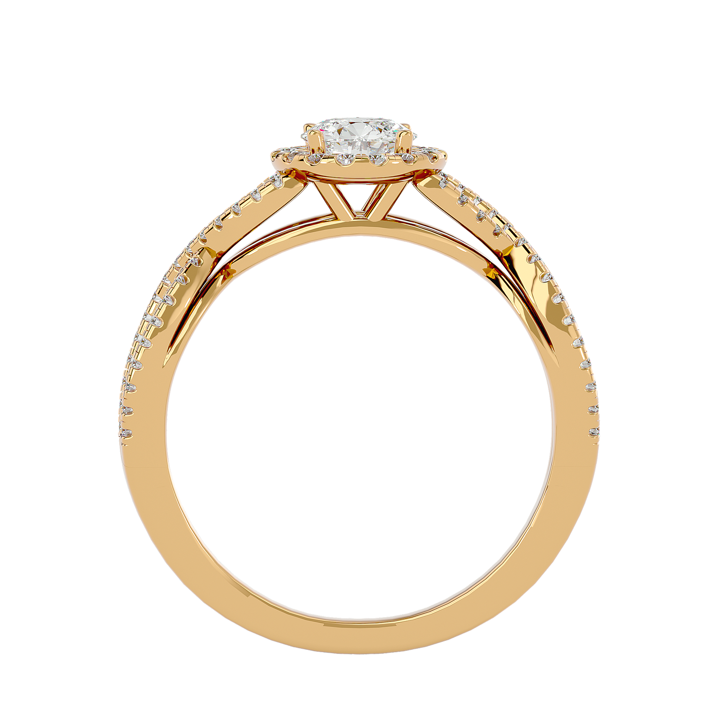 Iconique Beautiful Solitaire Band- 0.68 Ct Round Diamond Gold Ring