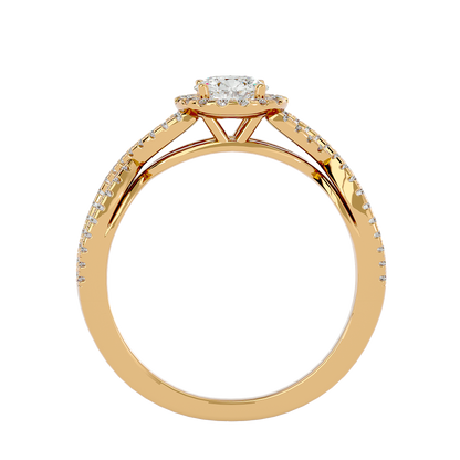 Iconique Beautiful Solitaire Band- 0.68 Ct Round Diamond Gold Ring