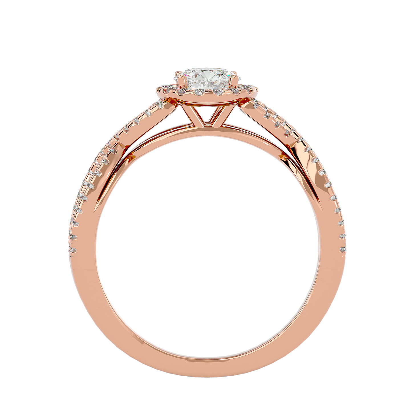 Iconique Beautiful Solitaire Band- 0.68 Ct Round Diamond Gold Ring