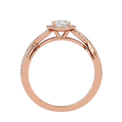 Iconique Beautiful Solitaire Band- 0.68 Ct Round Diamond Gold Ring