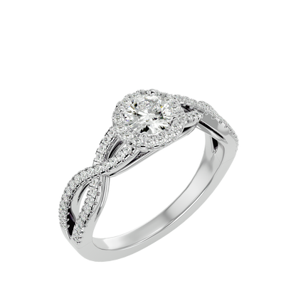 Iconique Beautiful Solitaire Band- 0.68 Ct Round Diamond Gold Ring