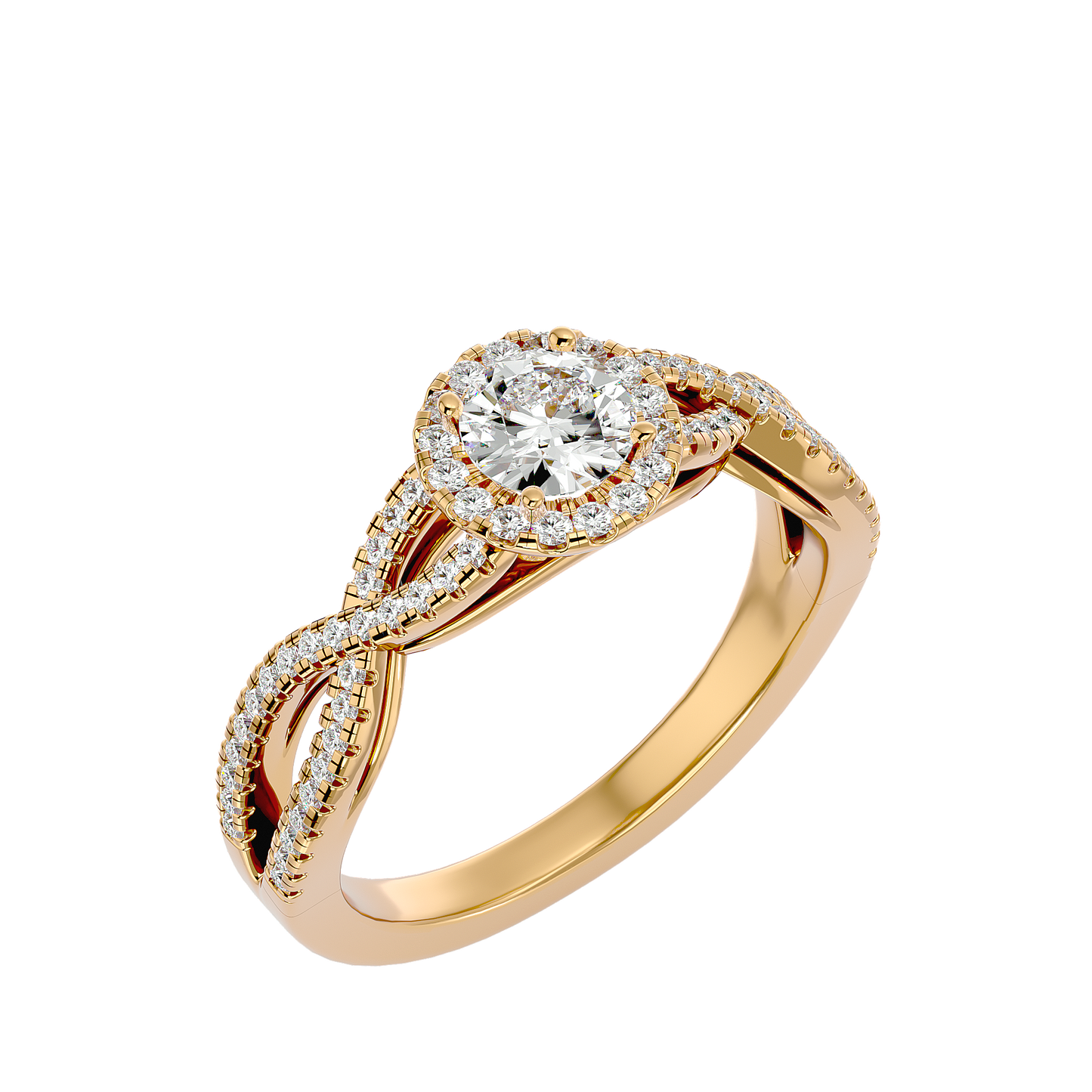 Iconique Beautiful Solitaire Band- 0.68 Ct Round Diamond Gold Ring