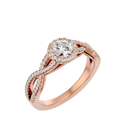 Iconique Beautiful Solitaire Band- 0.68 Ct Round Diamond Gold Ring