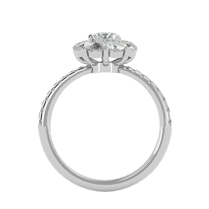 Éclat Fleuron Floral Cluster  – 1.64ct Round Diamonds Gold Ring