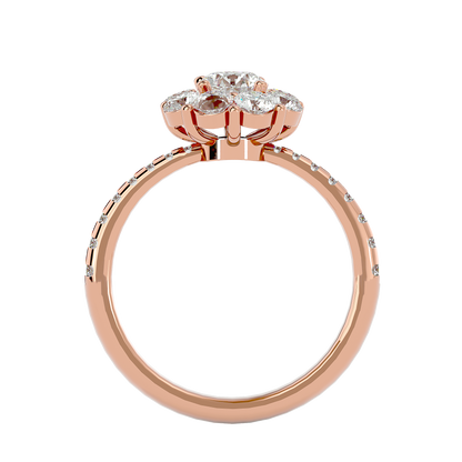 Éclat Fleuron Floral Cluster  – 1.64ct Round Diamonds Gold Ring