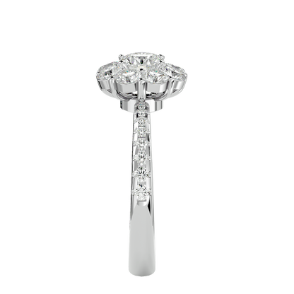 Éclat Fleuron Floral Cluster  – 1.64ct Round Diamonds Gold Ring