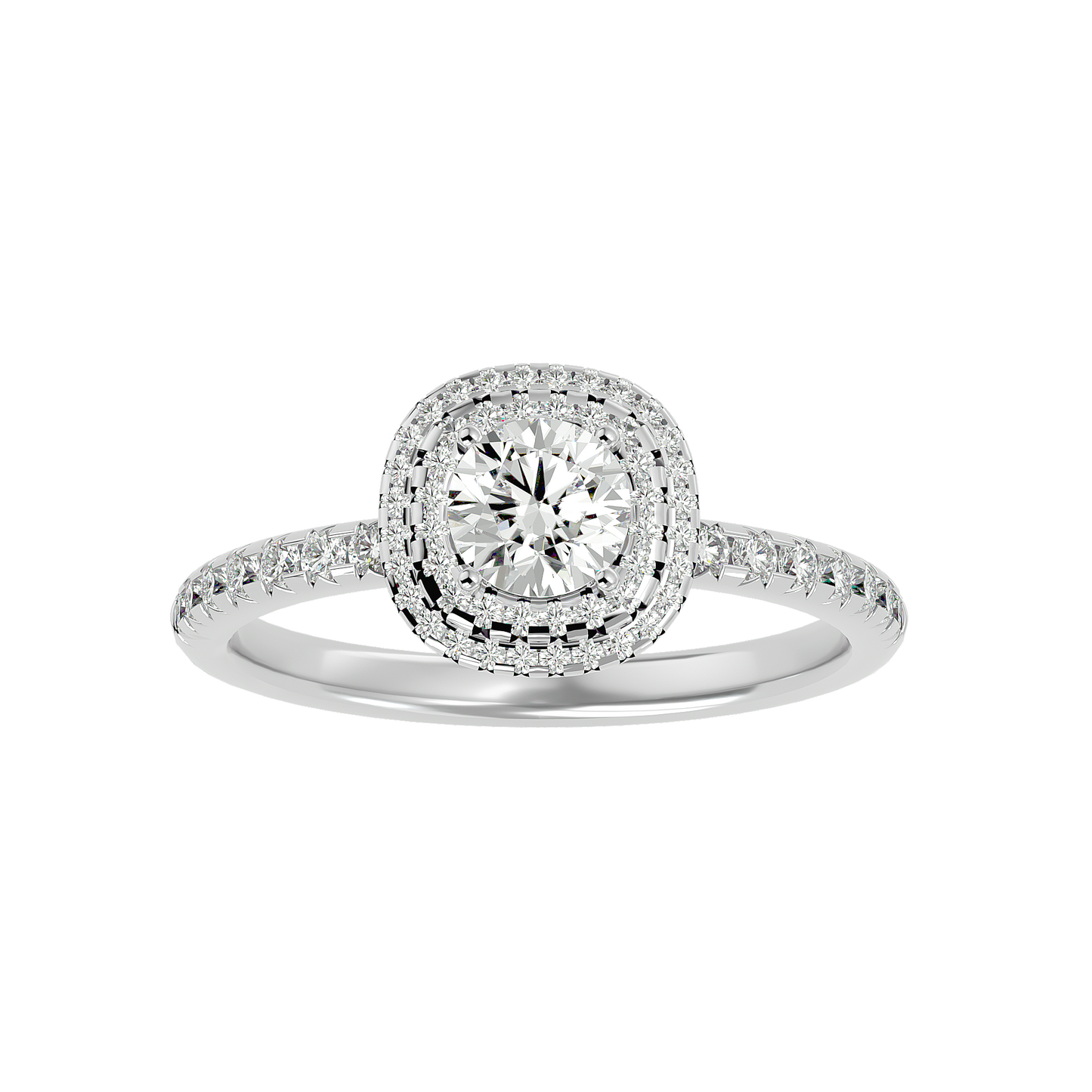 Lumière Beautiful Halo- 0.93 Ct Round Diamond Gold RIng