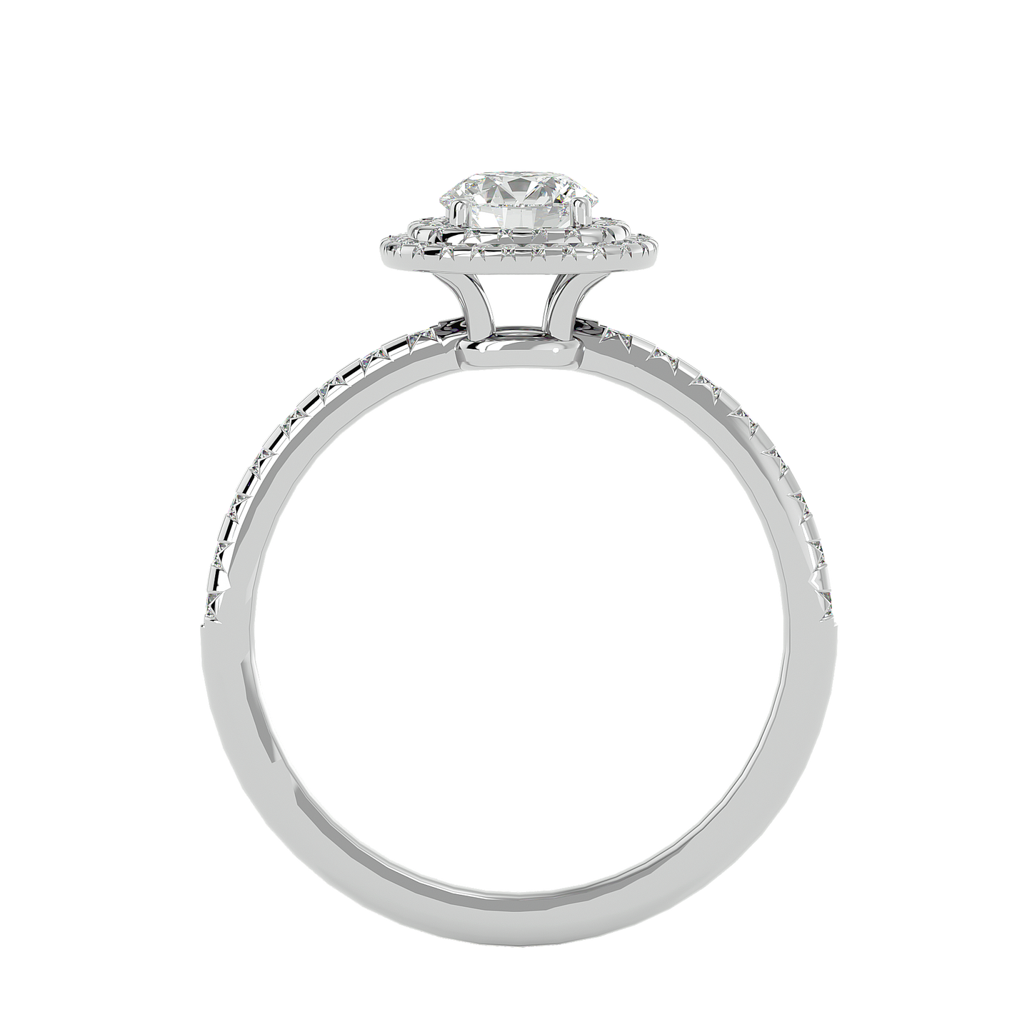 Lumière Beautiful Halo- 0.93 Ct Round Diamond Gold RIng