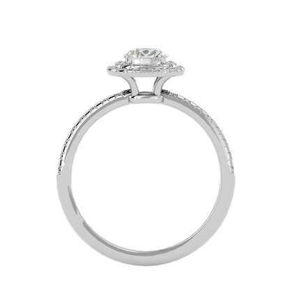 Lumière Beautiful Halo- 0.93 Ct Round Diamond Gold RIng