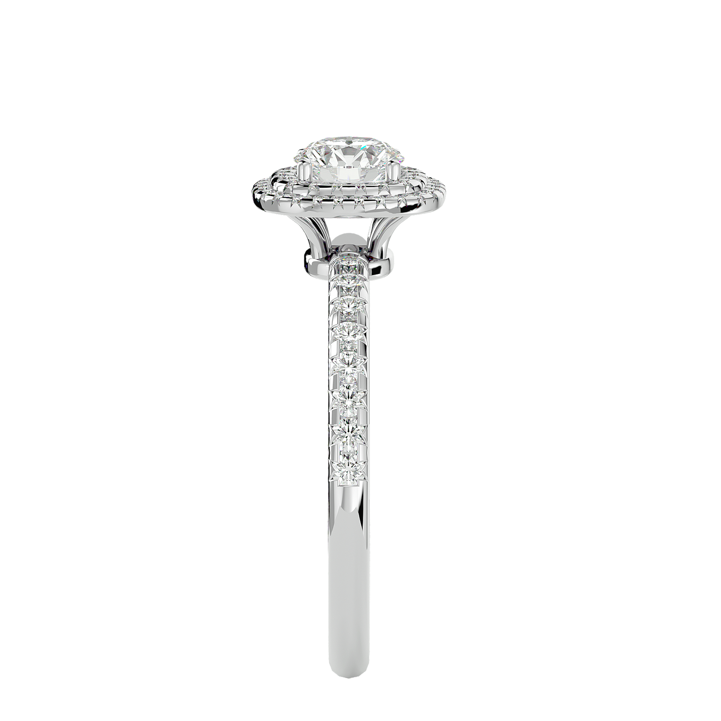 Lumière Beautiful Halo- 0.93 Ct Round Diamond Gold RIng