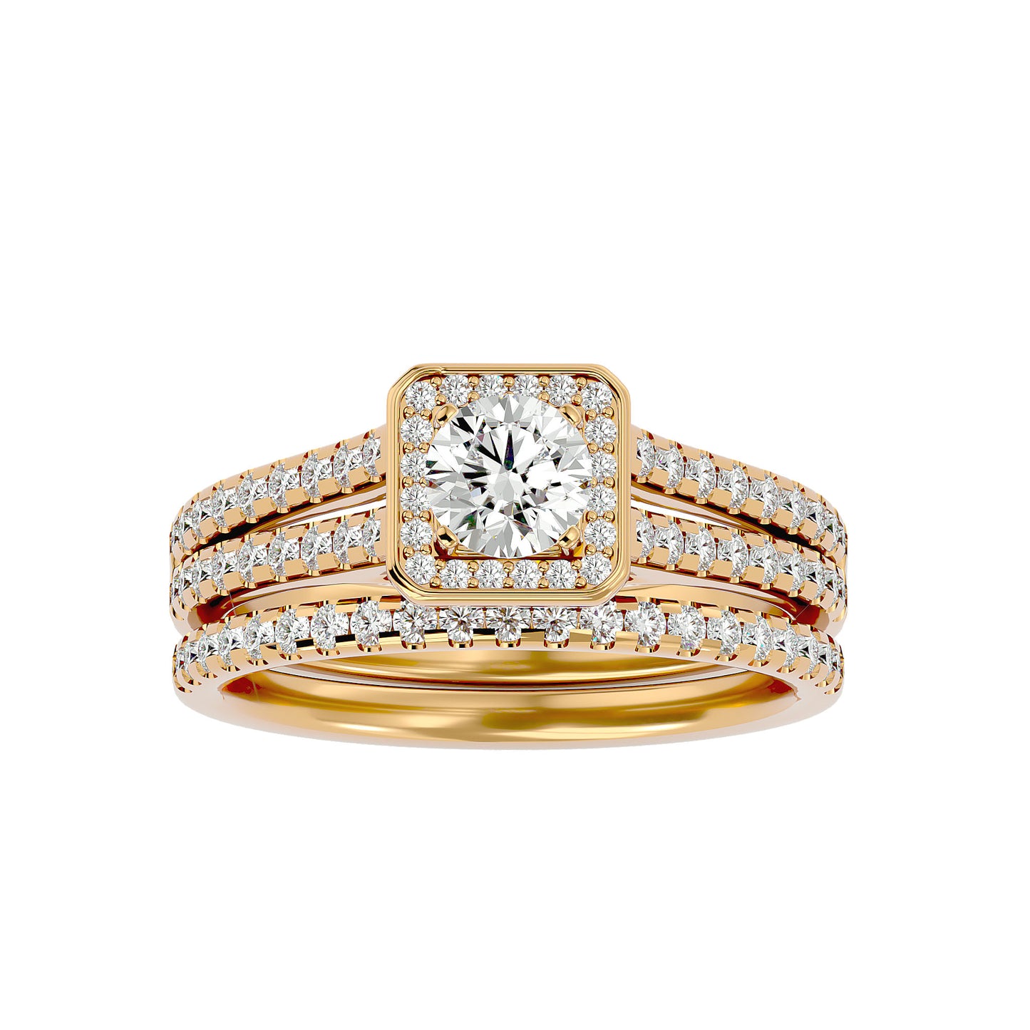Iconique Beautiful Solitaire Bands- 1.21 Ct Round Diamond Gold Ring