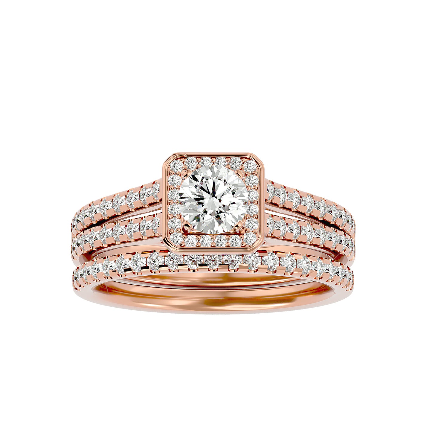 Iconique Beautiful Solitaire Bands- 1.21 Ct Round Diamond Gold Ring