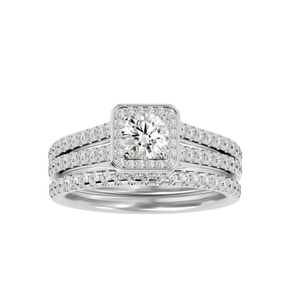 Iconique Beautiful Solitaire Bands- 1.21 Ct Round Diamond Gold Ring