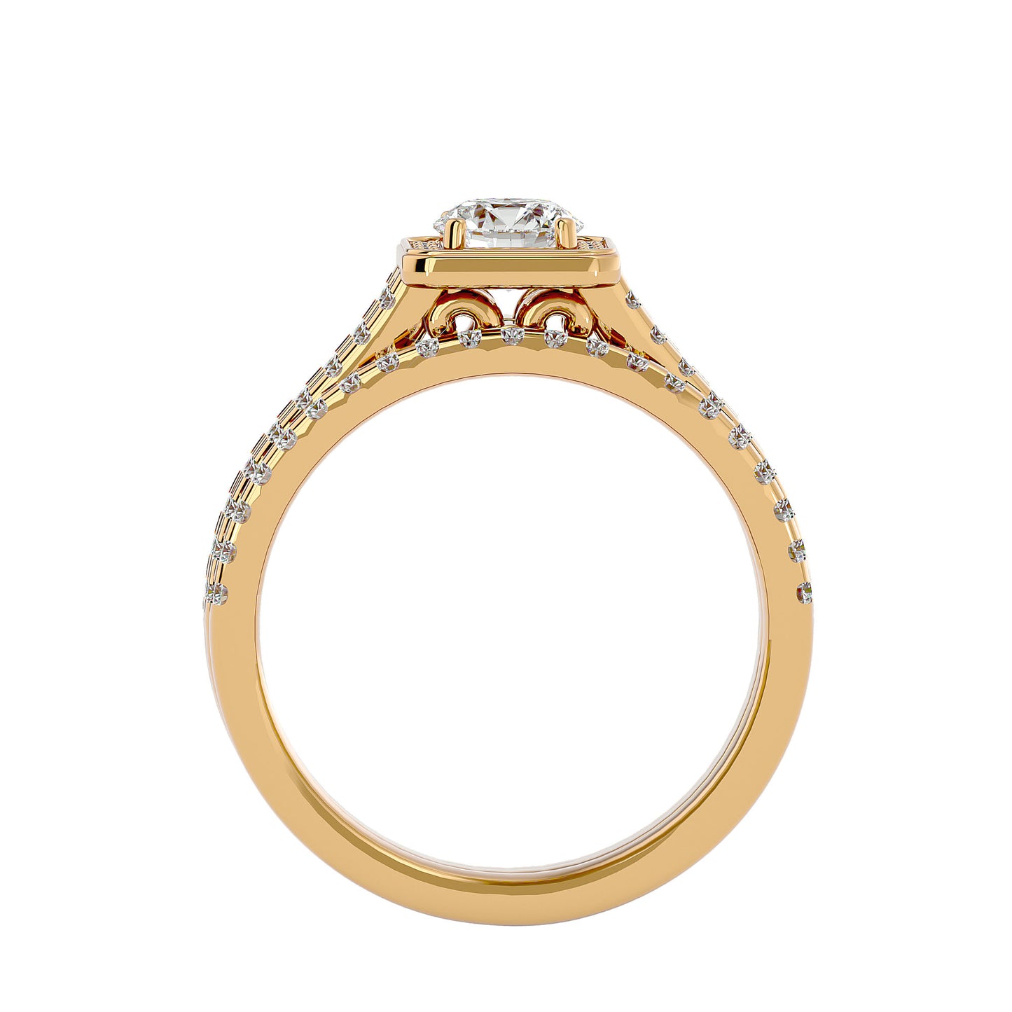 Iconique Beautiful Solitaire Bands- 1.21 Ct Round Diamond Gold Ring