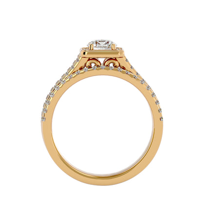 Iconique Beautiful Solitaire Bands- 1.21 Ct Round Diamond Gold Ring
