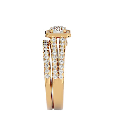 Iconique Beautiful Solitaire Bands- 1.21 Ct Round Diamond Gold Ring