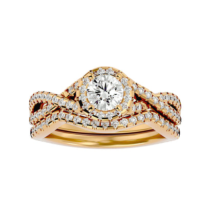 Iconique  Solitaire Bands- 1.04 Ct Round Diamond Gold Ring