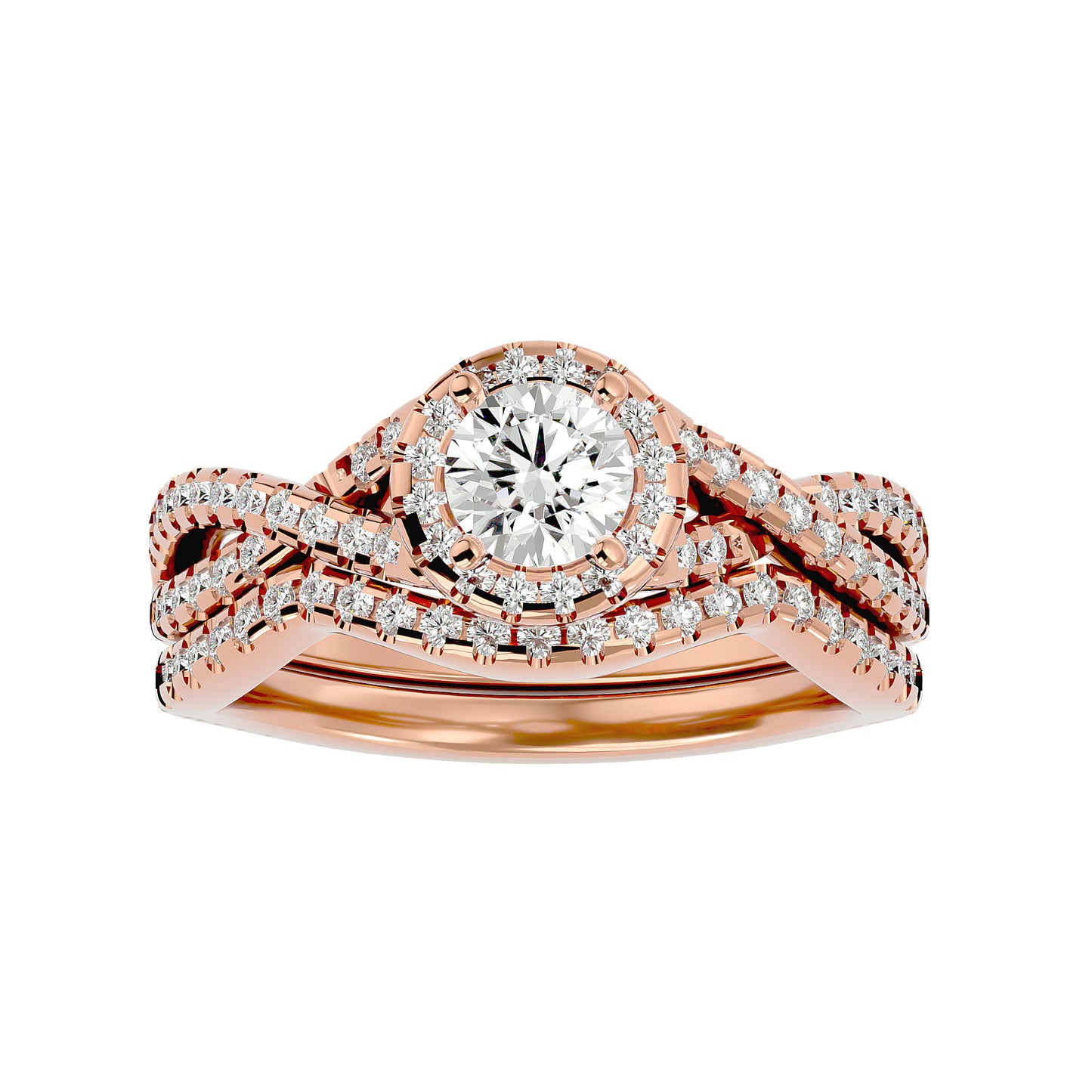 Iconique  Solitaire Bands- 1.04 Ct Round Diamond Gold Ring