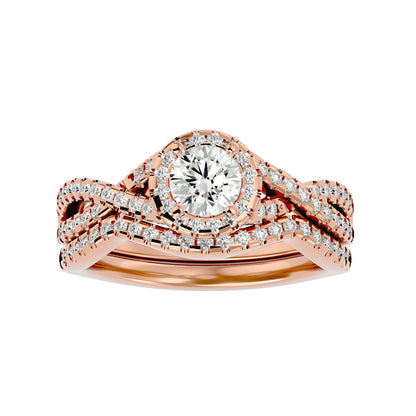 Iconique  Solitaire Bands- 1.04 Ct Round Diamond Gold Ring