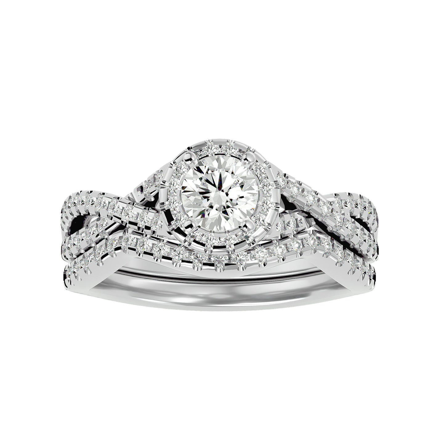 Iconique  Solitaire Bands- 1.04 Ct Round Diamond Gold Ring
