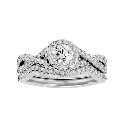 Iconique  Solitaire Bands- 1.04 Ct Round Diamond Gold Ring