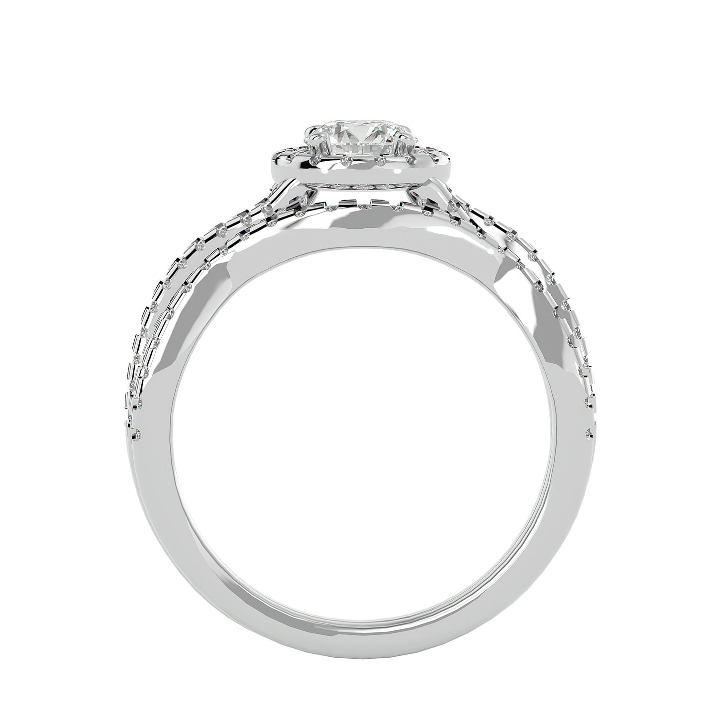 Iconique  Solitaire Bands- 1.04 Ct Round Diamond Gold Ring