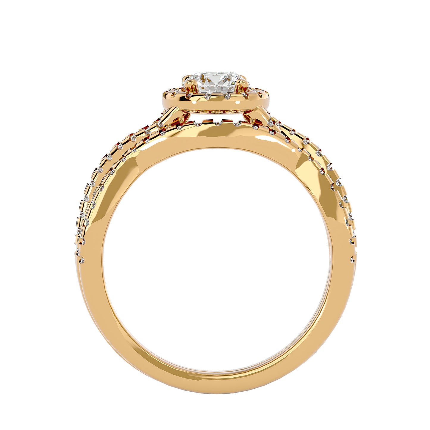 Iconique  Solitaire Bands- 1.04 Ct Round Diamond Gold Ring