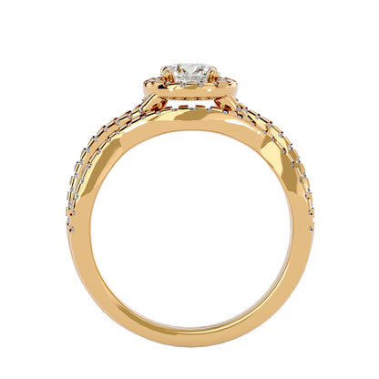 Iconique  Solitaire Bands- 1.04 Ct Round Diamond Gold Ring