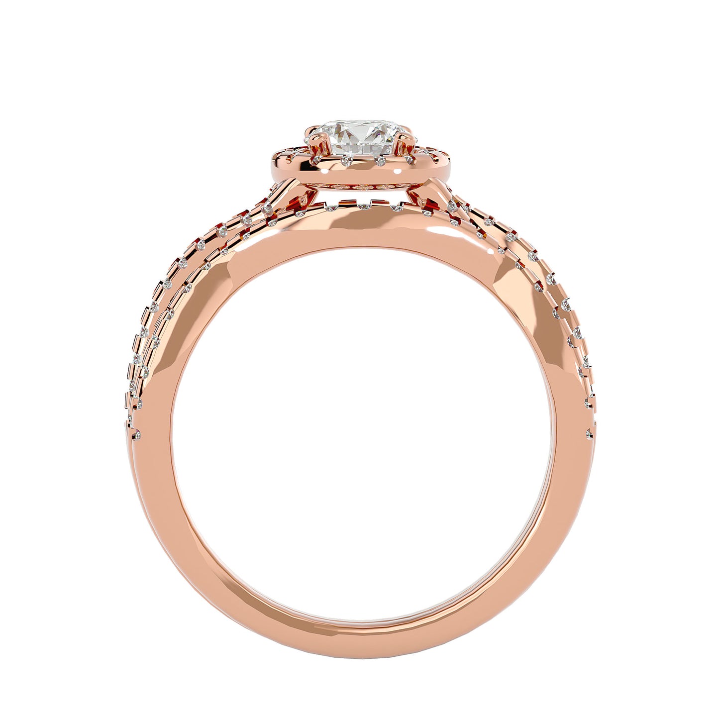 Iconique  Solitaire Bands- 1.04 Ct Round Diamond Gold Ring
