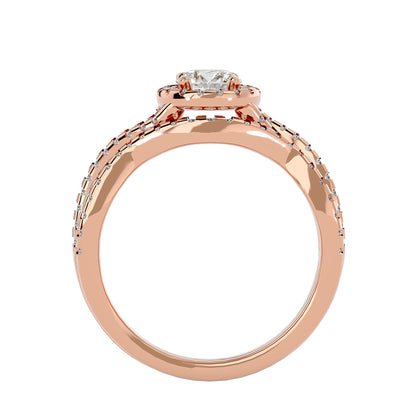 Iconique  Solitaire Bands- 1.04 Ct Round Diamond Gold Ring