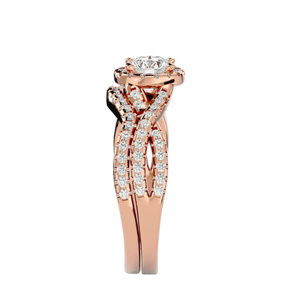 Iconique  Solitaire Bands- 1.04 Ct Round Diamond Gold Ring