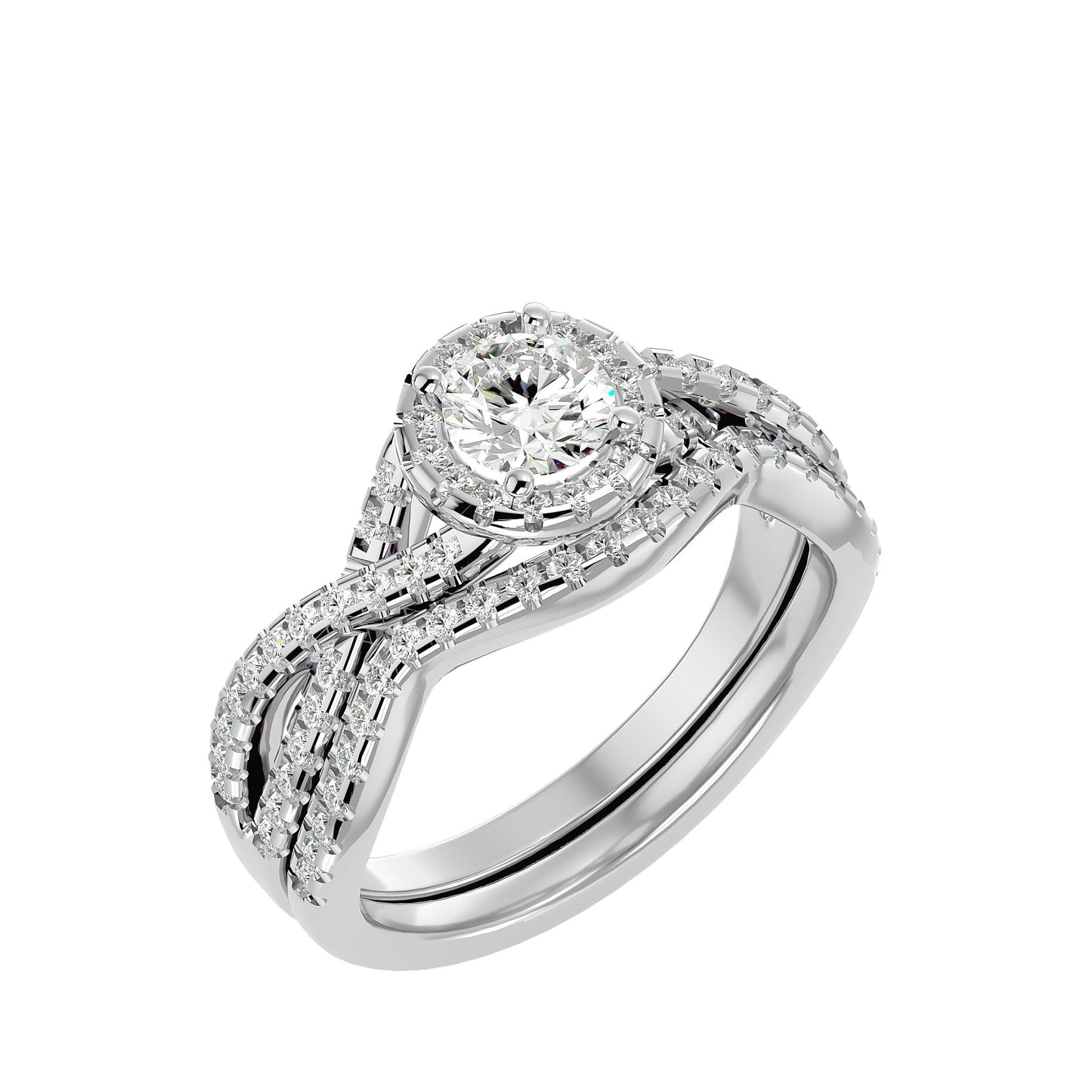Iconique  Solitaire Bands- 1.04 Ct Round Diamond Gold Ring