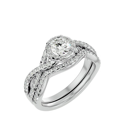 Iconique  Solitaire Bands- 1.04 Ct Round Diamond Gold Ring