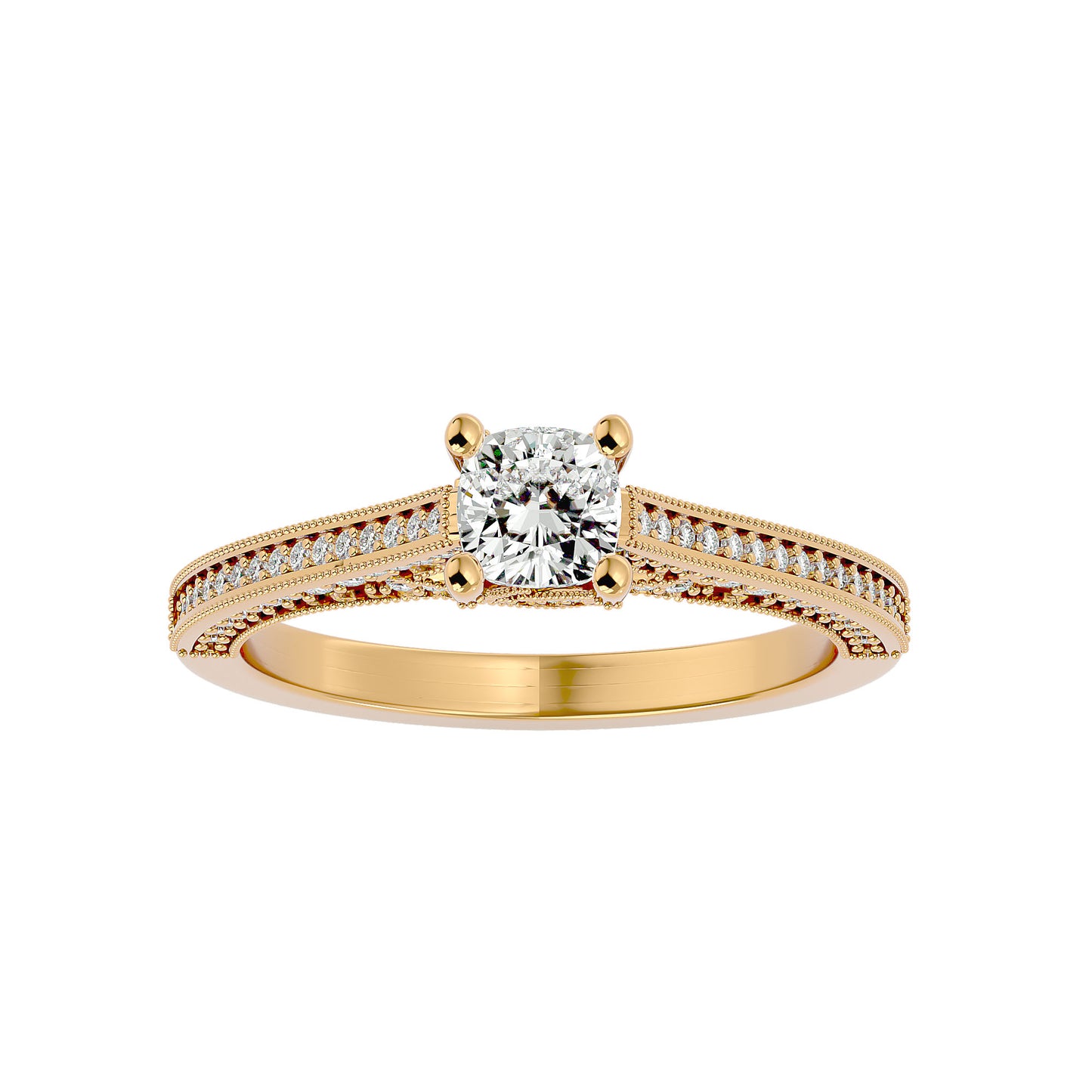 Iconique Beautiful Solitaire Band- 0.83 Ct Round Diamond Gold Ring