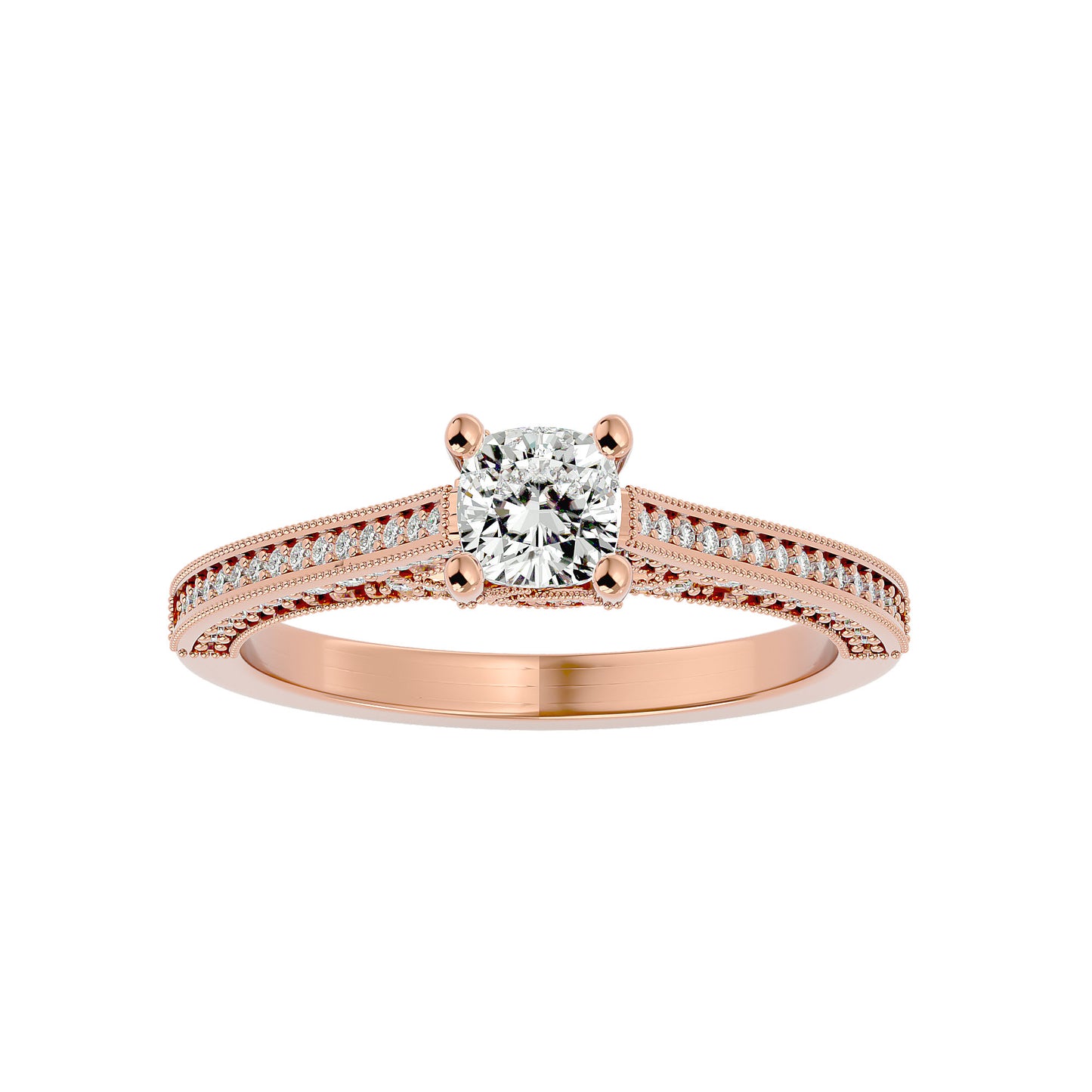 Iconique Beautiful Solitaire Band- 0.83 Ct Round Diamond Gold Ring
