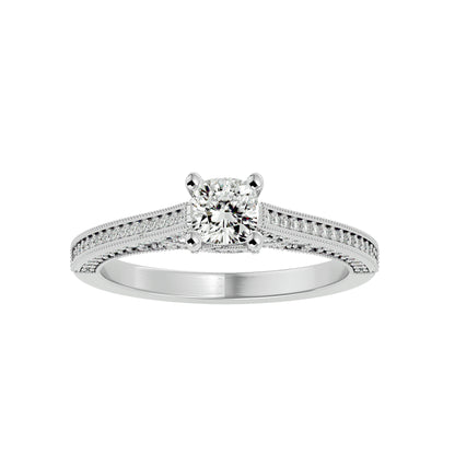 Iconique Beautiful Solitaire Band- 0.83 Ct Round Diamond Gold Ring