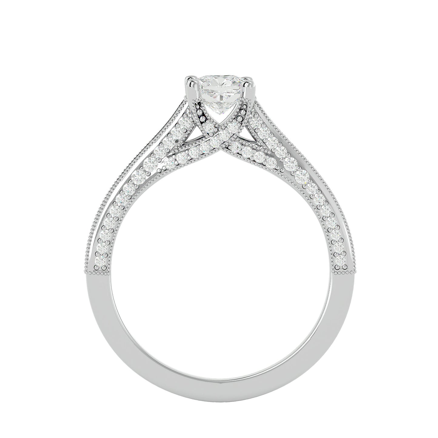 Iconique Beautiful Solitaire Band- 0.83 Ct Round Diamond Gold Ring