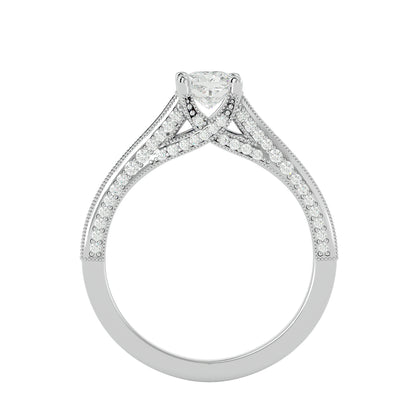 Iconique Beautiful Solitaire Band- 0.83 Ct Round Diamond Gold Ring