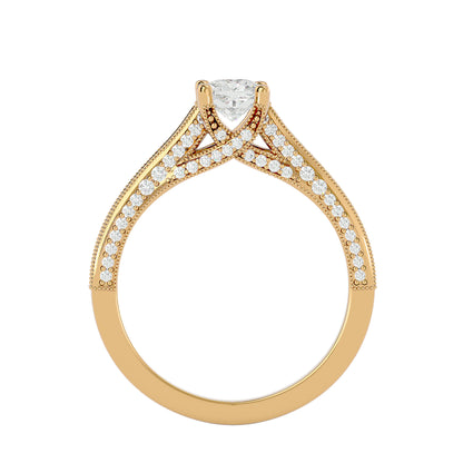 Iconique Beautiful Solitaire Band- 0.83 Ct Round Diamond Gold Ring