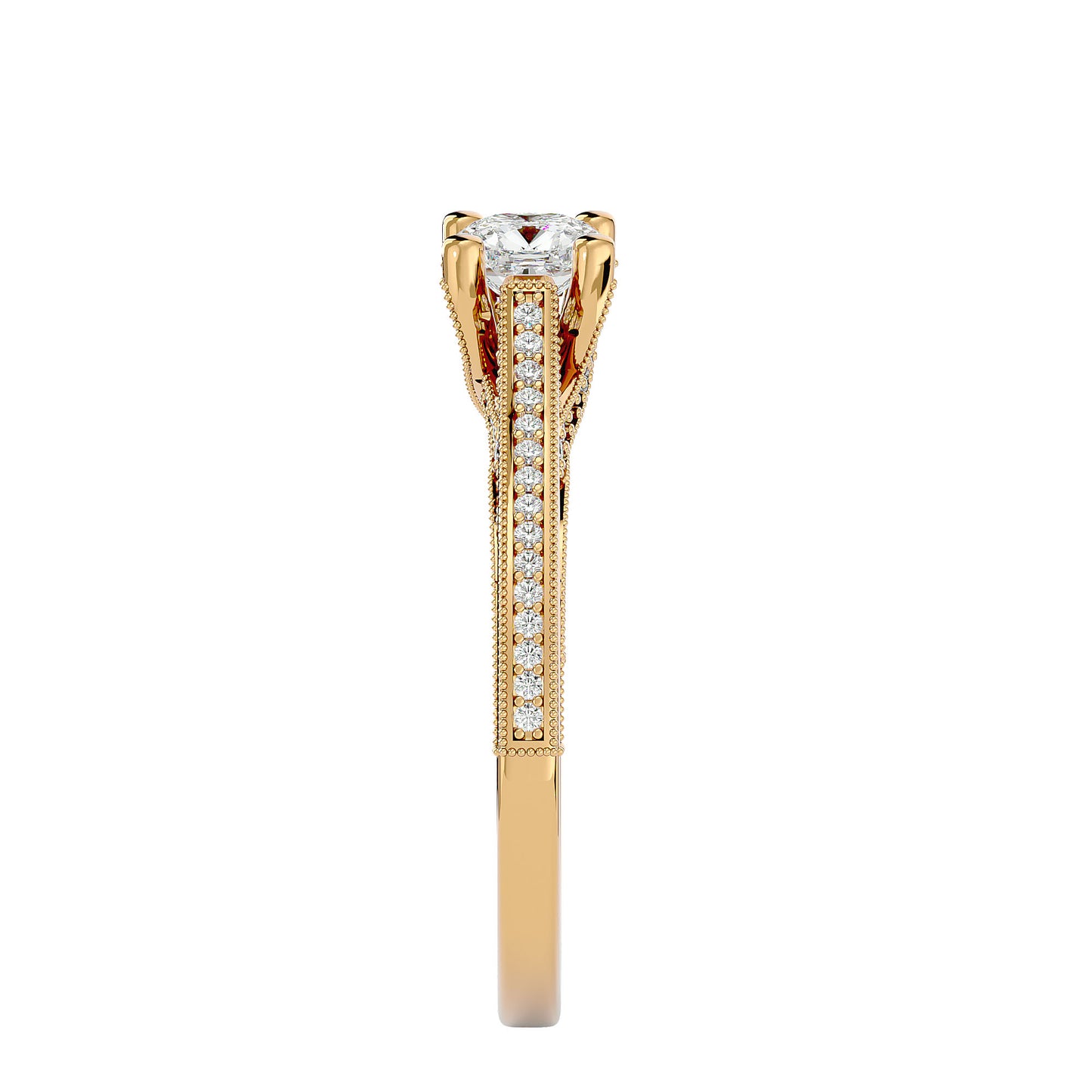 Iconique Beautiful Solitaire Band- 0.83 Ct Round Diamond Gold Ring