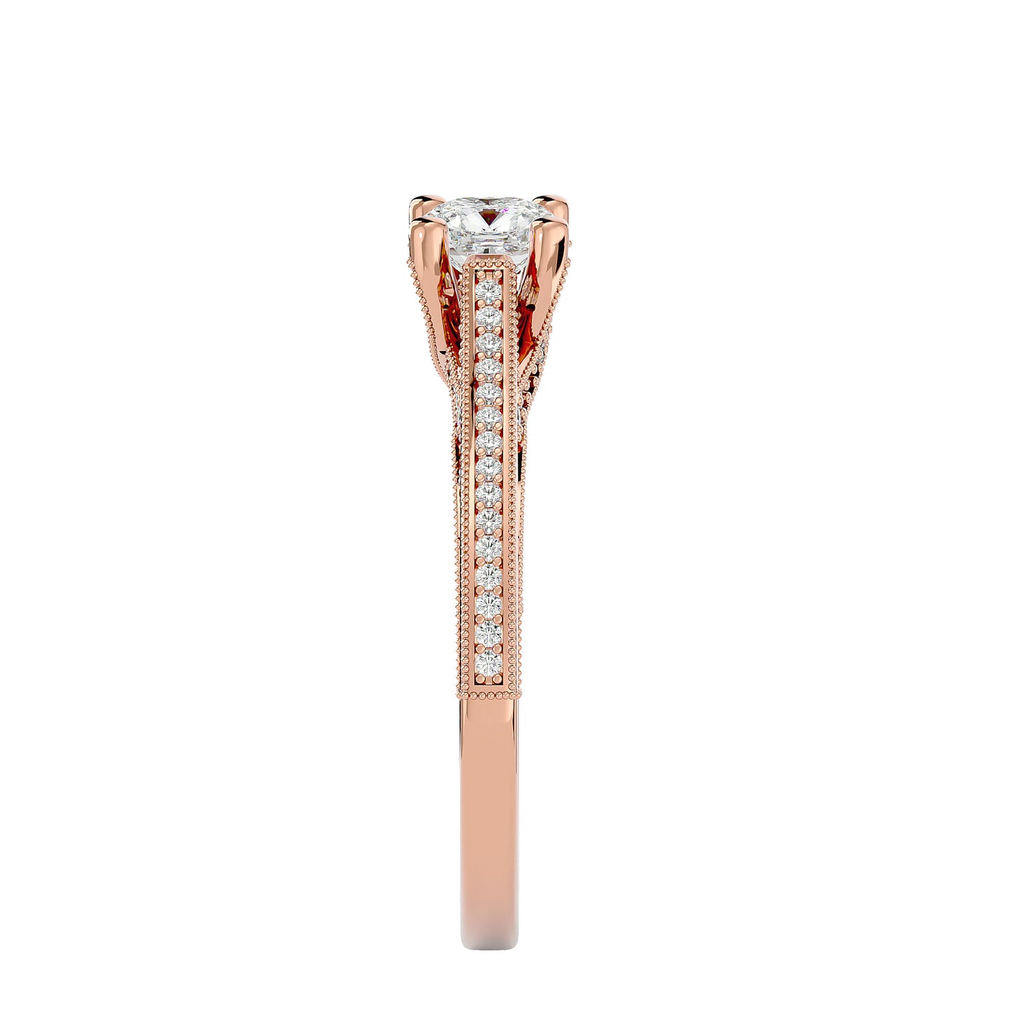 Iconique Beautiful Solitaire Band- 0.83 Ct Round Diamond Gold Ring