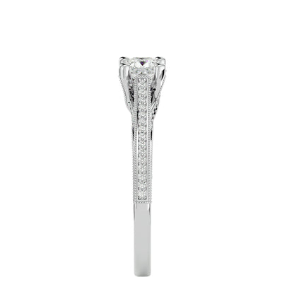 Iconique Beautiful Solitaire Band- 0.83 Ct Round Diamond Gold Ring