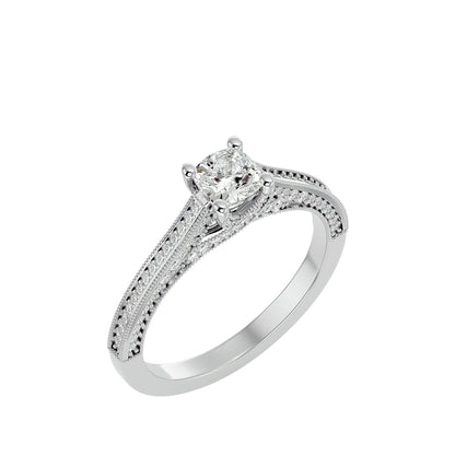 Iconique Beautiful Solitaire Band- 0.83 Ct Round Diamond Gold Ring