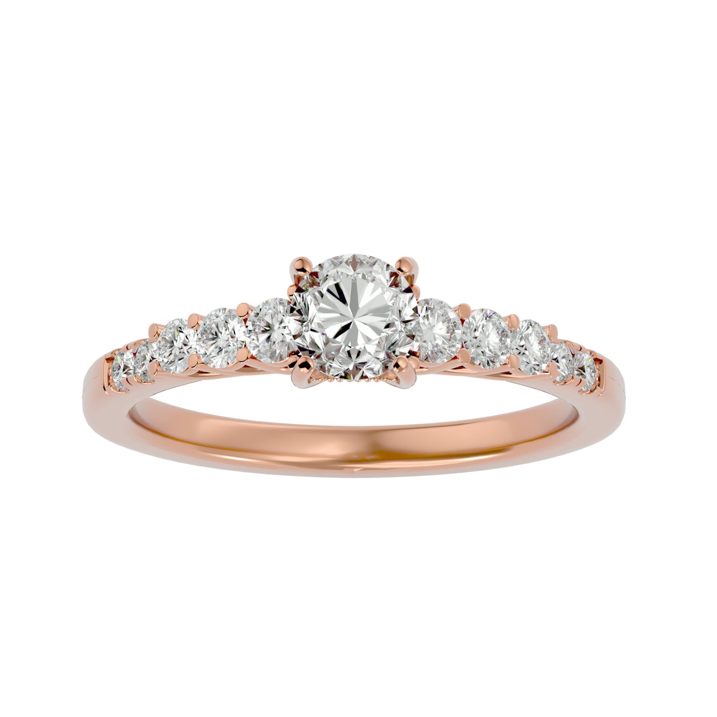 Iconique Beautiful Solitaire Band- 1.39 Ct Round Diamond Gold Ring