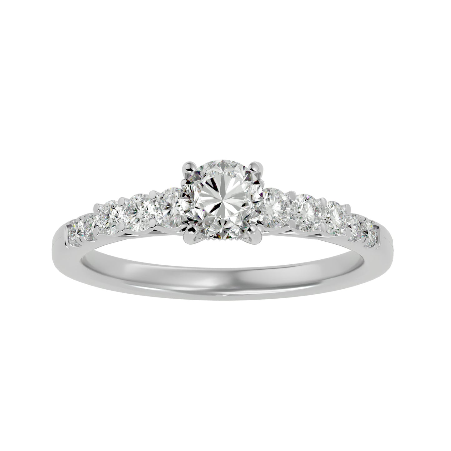 Iconique Beautiful Solitaire Band- 1.39 Ct Round Diamond Gold Ring