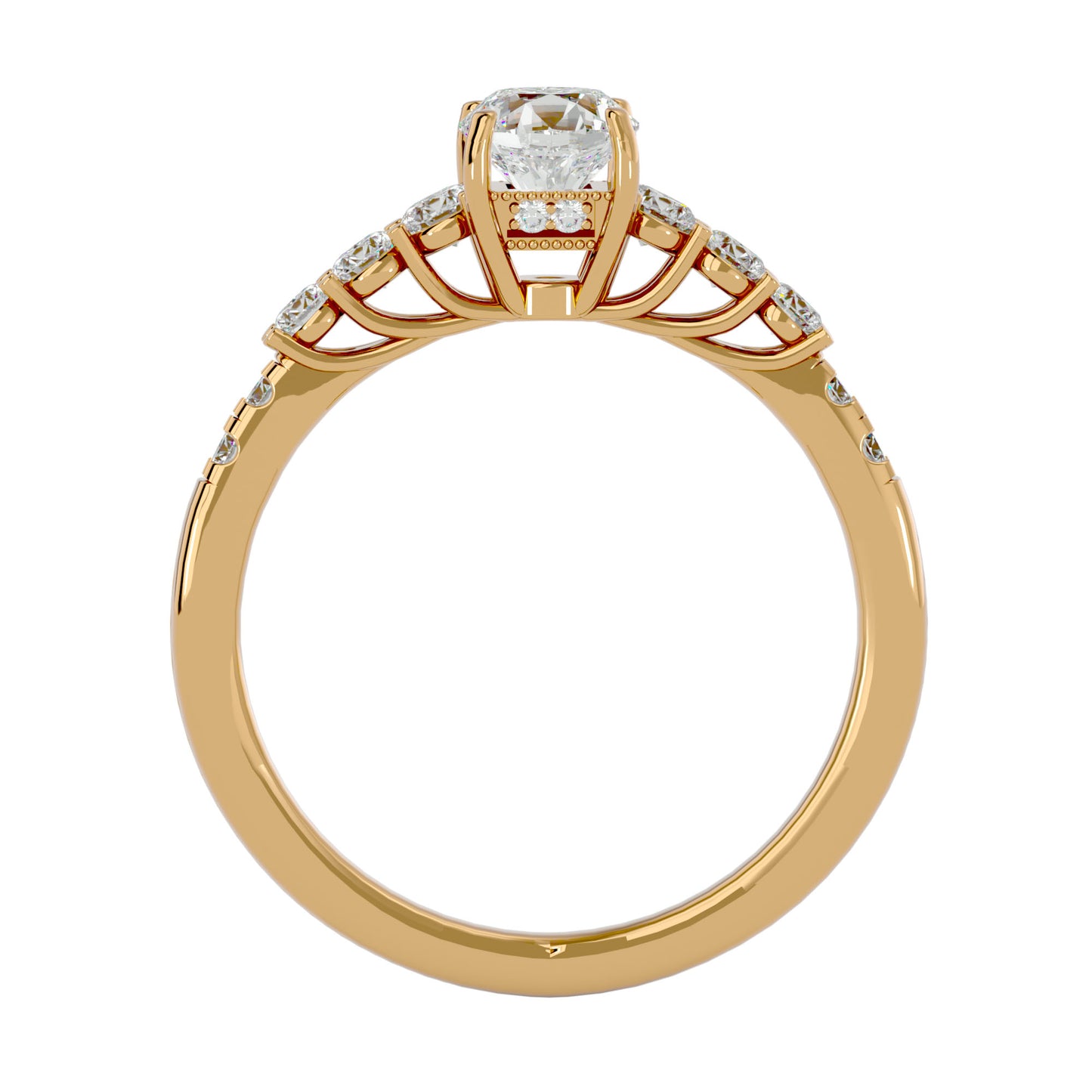 Iconique Beautiful Solitaire Band- 1.39 Ct Round Diamond Gold Ring