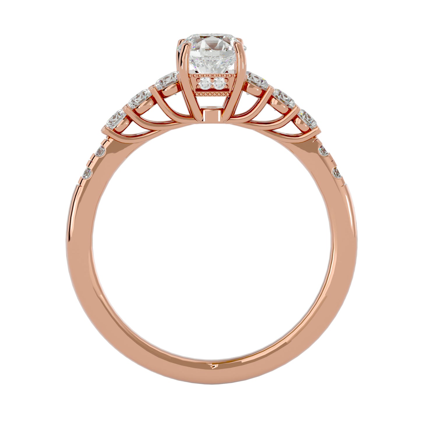 Iconique Beautiful Solitaire Band- 1.39 Ct Round Diamond Gold Ring