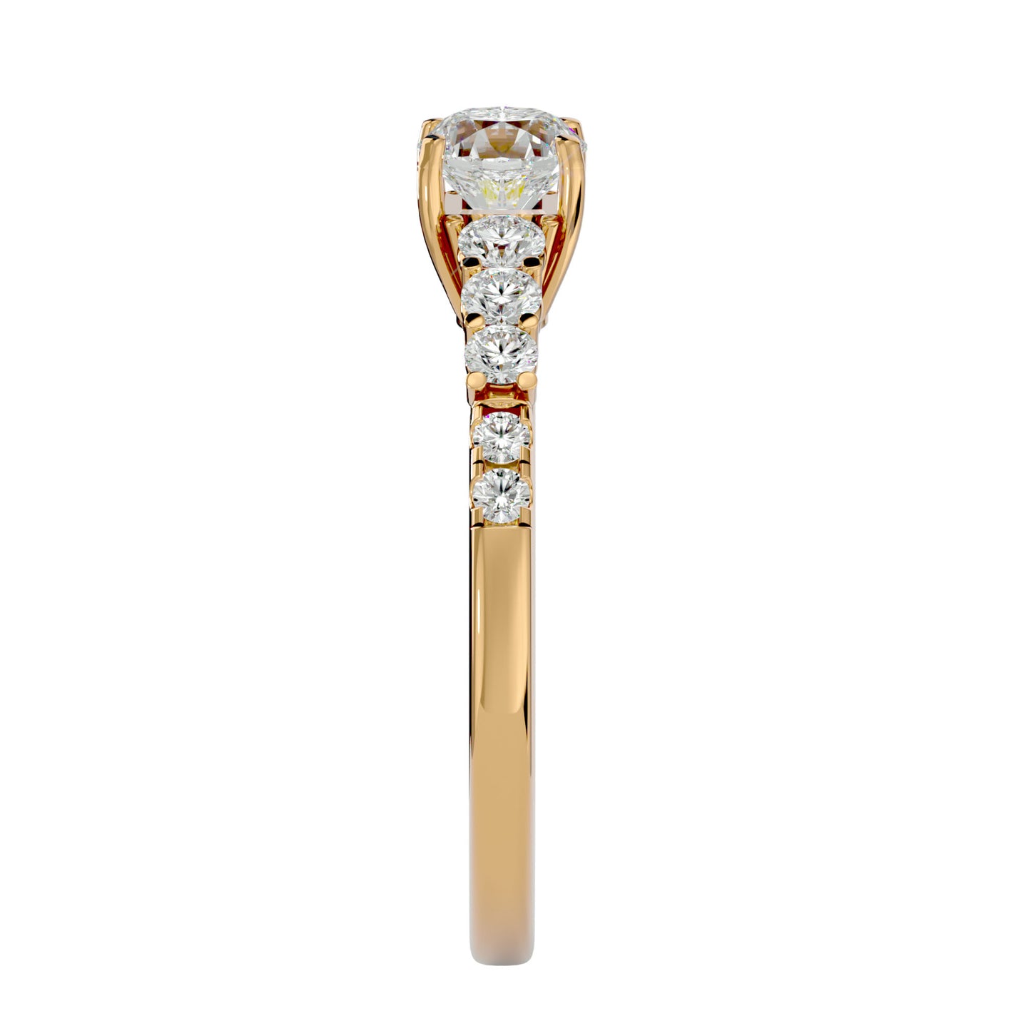 Iconique Beautiful Solitaire Band- 1.39 Ct Round Diamond Gold Ring